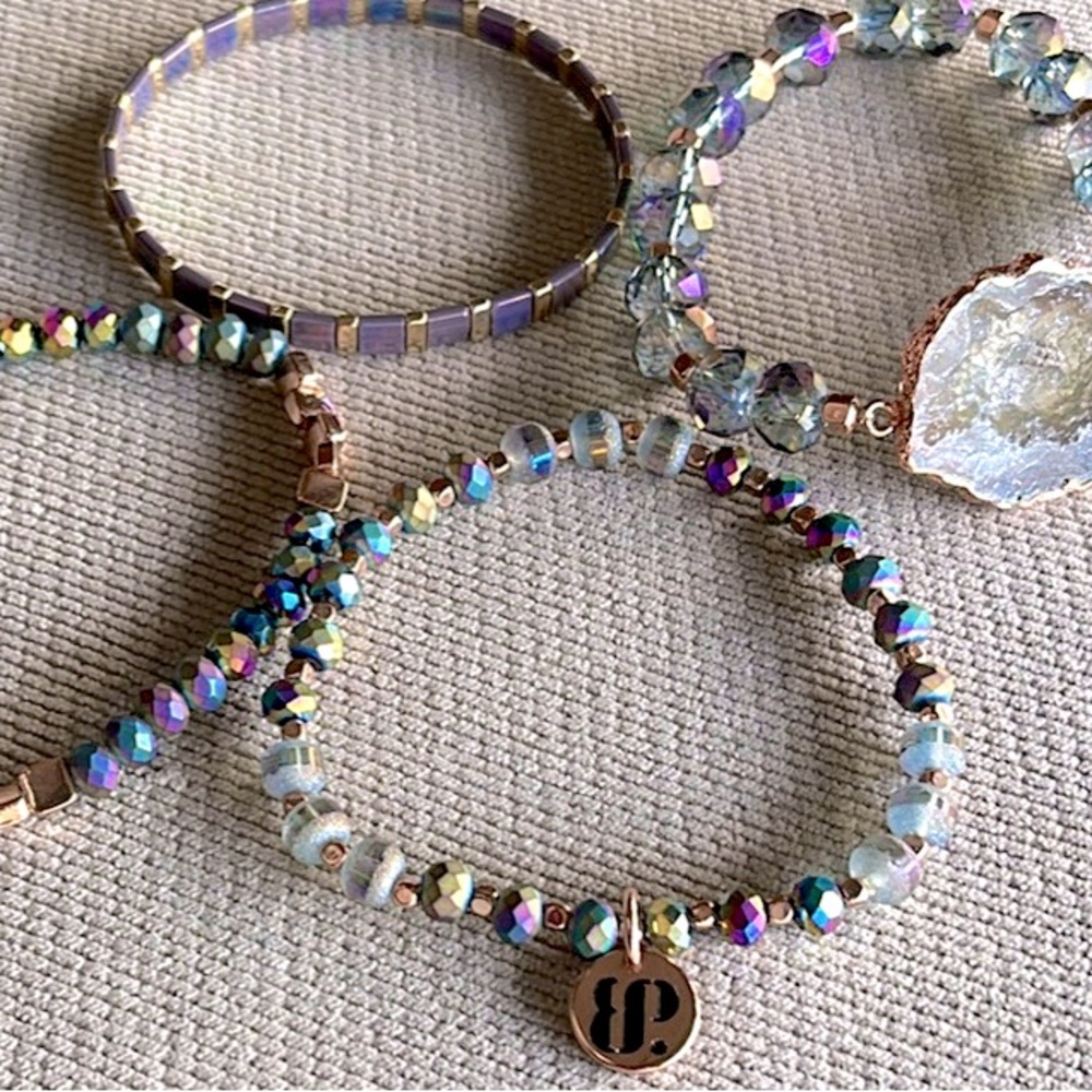 3/$25•Bombparty Bracelets- purple & gold